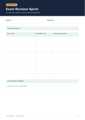 Exam Revision Sprint printable exam planner preview